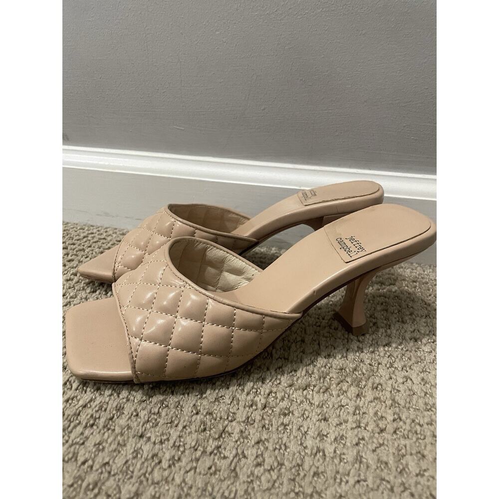 JEFFREY CAMPBELL Tan Crinkle Patent Sandal‎ Size7